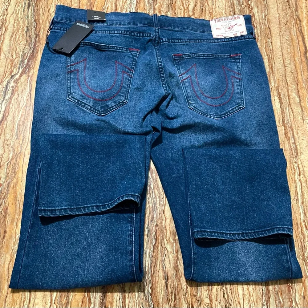True Religion Jeans Dark Indigo Blaster Ricky Straight Jeans Men’s Size 38